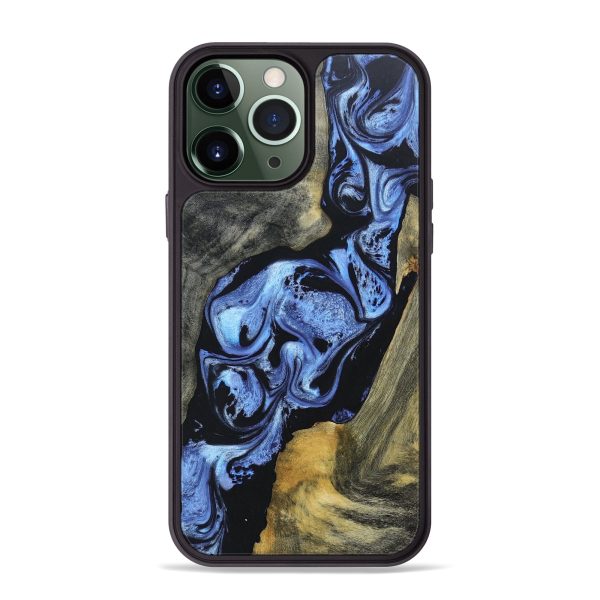 iPhone 13 Pro Max Wood+Resin Phone Case - Austin (Blue, 669753) Supply