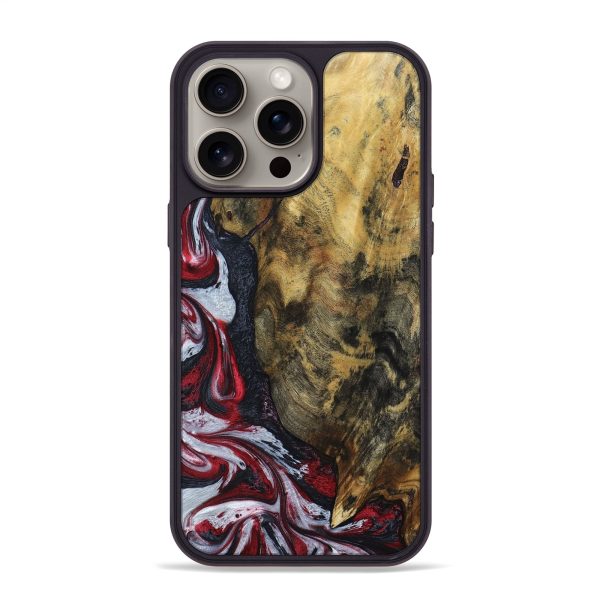 iPhone 15 Pro Max Wood+Resin Phone Case - Dave (Red, 669486) Online Hot Sale