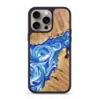 iPhone 15 Pro Max Wood+Resin Phone Case - Rosalie (Blue, 666498) Cheap