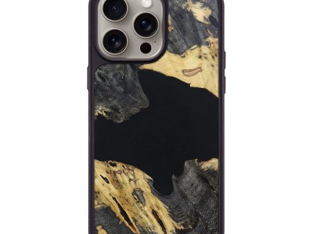 iPhone 15 Pro Max Wood+Resin Phone Case - Rhett (Pure Black, 668396) Online now