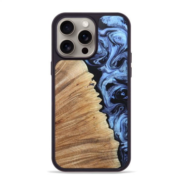 iPhone 15 Pro Max Wood+Resin Phone Case - Denzel (Purple, 668677) Online Sale