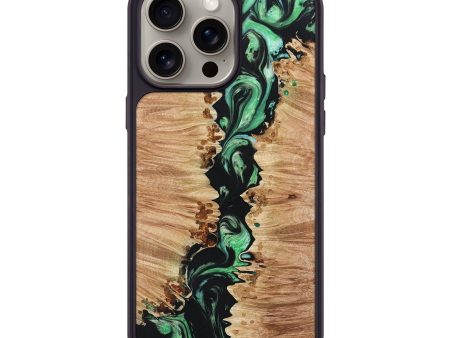 iPhone 15 Pro Max Wood+Resin Phone Case - Evie (Green, 668173) Online