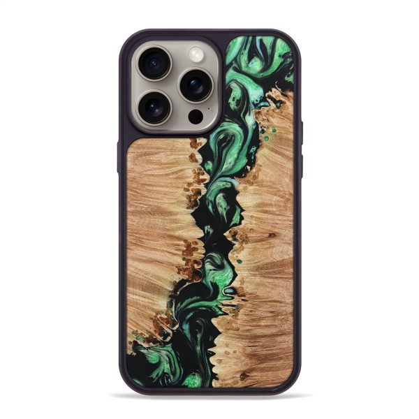 iPhone 15 Pro Max Wood+Resin Phone Case - Evie (Green, 668173) Online