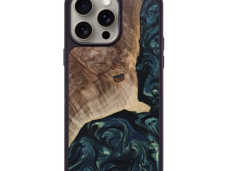 iPhone 15 Pro Max Wood+Resin Phone Case - Fernanda (Green, 666404) Hot on Sale