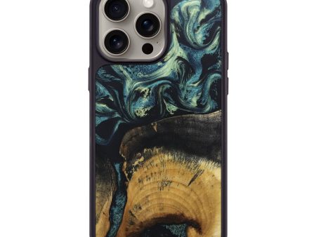 iPhone 15 Pro Max Wood+Resin Phone Case - Jaslene (Green, 666435) Sale