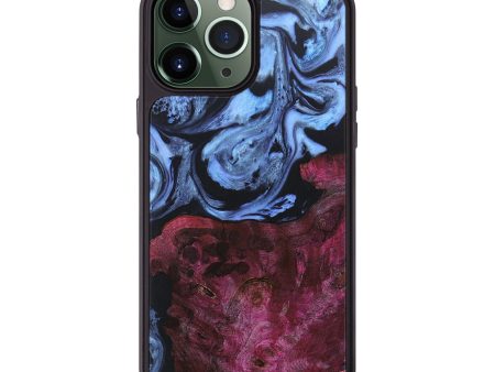 iPhone 13 Pro Max Wood+Resin Phone Case - Adelaide (Blue, 669734) For Sale