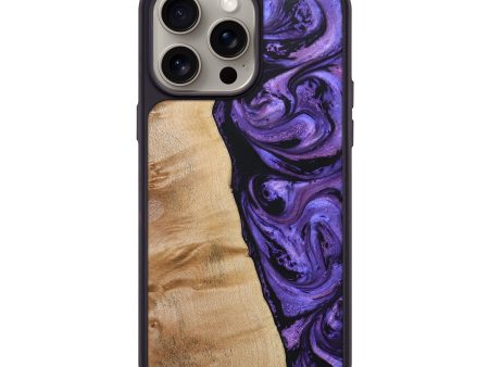 iPhone 15 Pro Max Wood+Resin Phone Case - Josiah (Purple, 666328) Hot on Sale