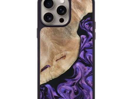 iPhone 15 Pro Max Wood+Resin Phone Case - Ellie (Purple, 669001) Fashion