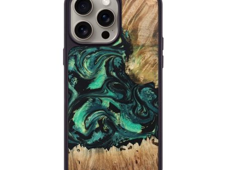 iPhone 15 Pro Max Wood+Resin Phone Case - Emerson (Green, 666536) Supply