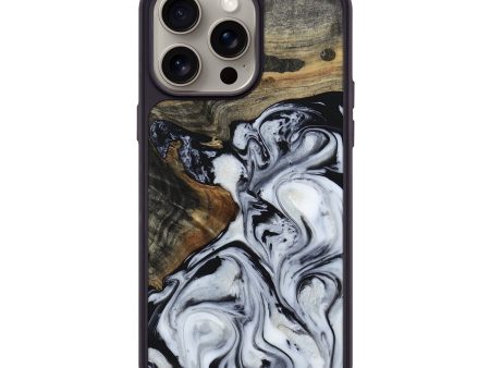 iPhone 15 Pro Max Wood+Resin Phone Case - Glenn (Black & White, 667251) Discount