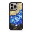 iPhone 15 Pro Max Wood+Resin Phone Case - Braden (Blue, 666657) For Sale