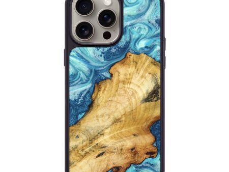 iPhone 15 Pro Max Wood+Resin Phone Case - Brooke (Blue, 666515) Sale