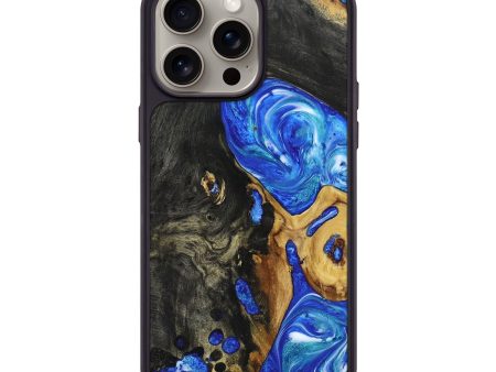 iPhone 15 Pro Max Wood+Resin Phone Case - Alexus (Blue, 666513) Cheap