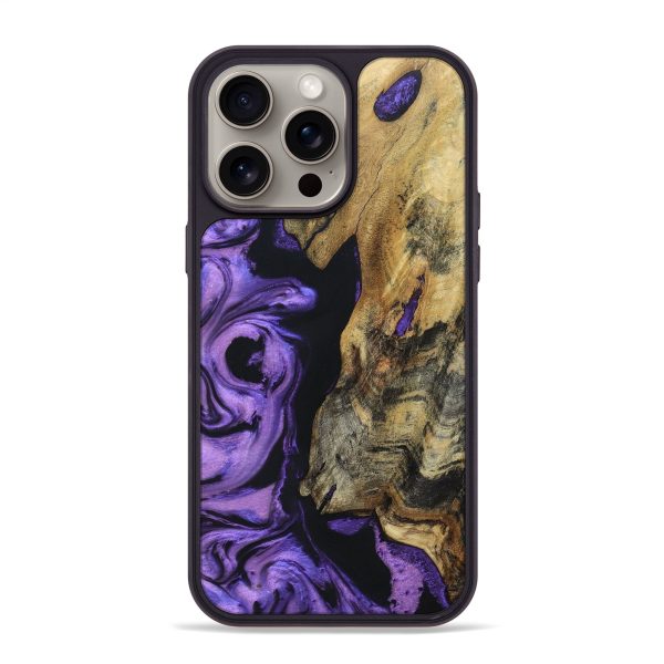 iPhone 15 Pro Max Wood+Resin Phone Case - Lola (Purple, 669004) Hot on Sale