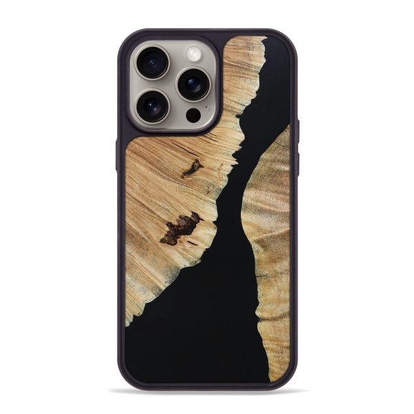 iPhone 15 Pro Max Wood+Resin Phone Case - Morgan (Pure Black, 667178) Online