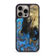 iPhone 15 Pro Max Wood+Resin Phone Case - Inez (Teal & Gold, 668791) Hot on Sale