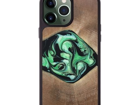 iPhone 13 Pro Max Wood+Resin Phone Case - Aylin (Green, 668342) on Sale