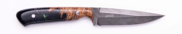 Carved Damascus Field Knife #20600 Fashion