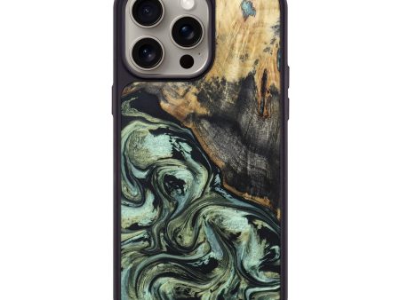 iPhone 15 Pro Max Wood+Resin Phone Case - Kathi (Green, 666281) Fashion