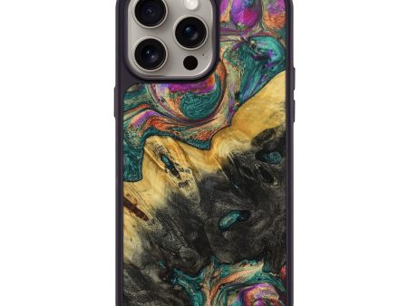 iPhone 15 Pro Max Wood+Resin Phone Case - Denzel (Green, 666526) For Sale