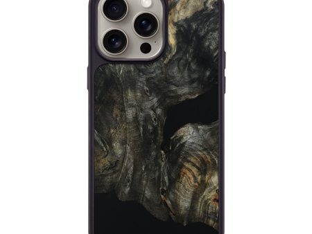 iPhone 15 Pro Max Wood+Resin Phone Case - Tami (Pure Black, 667215) Discount