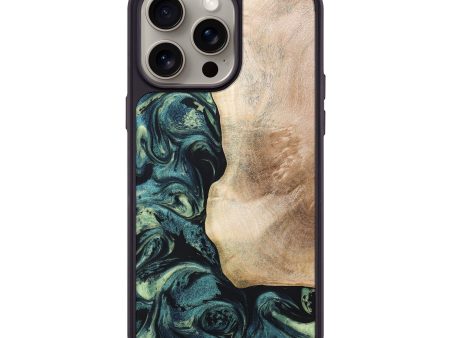 iPhone 15 Pro Max Wood+Resin Phone Case - Georgia (Green, 666434) Online Sale