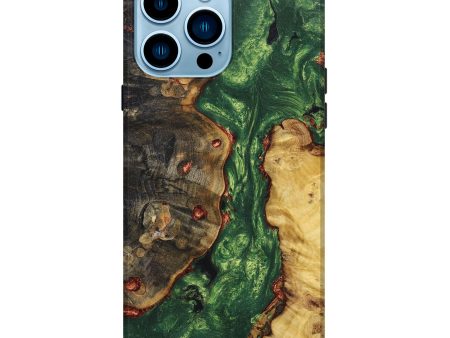 iPhone 14 Pro Max Wood+Resin Live Edge Phone Case - Crystal (Green, 668720) Online