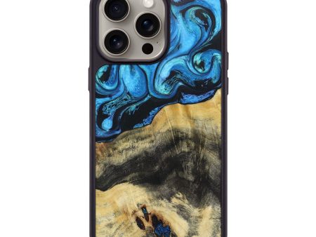 iPhone 15 Pro Max Wood+Resin Phone Case - Collins (Blue, 668652) Discount