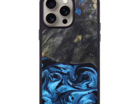 iPhone 15 Pro Max Wood+Resin Phone Case - Dorothea (Blue, 666332) Hot on Sale