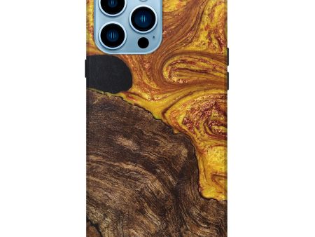 iPhone 14 Pro Max Wood+Resin Live Edge Phone Case - Wren (Harvest, 668723) For Sale