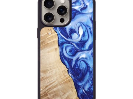 iPhone 15 Pro Max Wood+Resin Phone Case - Krista (Blue, 666337) Online now