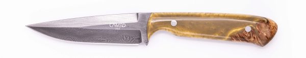 Carved Damascus Field Knife #20611 For Discount