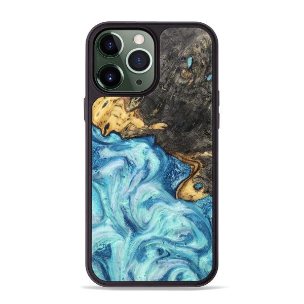 iPhone 13 Pro Max Wood+Resin Phone Case - Rhett (Blue, 666497) Online Sale