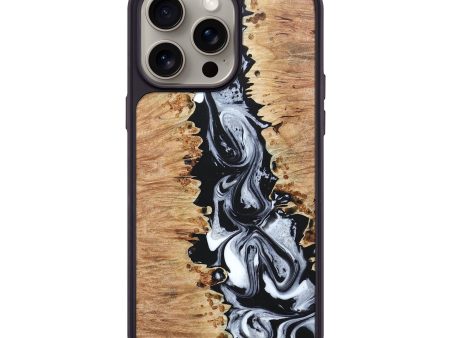 iPhone 15 Pro Max Wood+Resin Phone Case - Christine (Black & White, 668331) Online Hot Sale