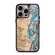 iPhone 15 Pro Max Wood+Resin Phone Case - Braylen (Teal & Gold, 666385) Online now