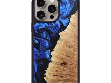 iPhone 15 Pro Max Wood+Resin Phone Case - Ryleigh (Blue, 668478) Online Hot Sale