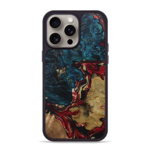 iPhone 15 Pro Max Wood+Resin Phone Case - Landon (Mosaic, 667070) Online now