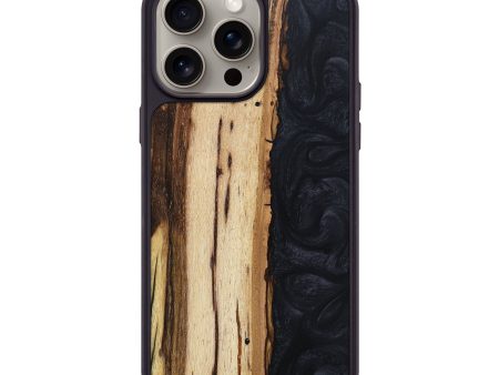 iPhone 15 Pro Max Wood+Resin Phone Case - Reed (Pure Black, 668927) Online Hot Sale