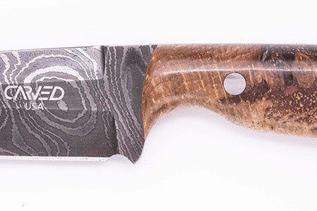 Carved Damascus Field Knife #20579 Online