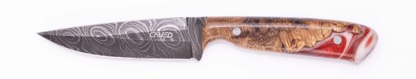 Carved Damascus Field Knife #20579 Online