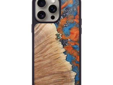 iPhone 15 Pro Max Wood+Resin Phone Case - Nevaeh (Cosmos, 667885) For Sale