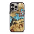 iPhone 15 Pro Max Wood+Resin Phone Case - Ibrahim (Teal & Gold, 666446) Online Hot Sale