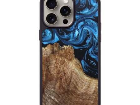 iPhone 15 Pro Max Wood+Resin Phone Case - London (Blue, 666343) For Cheap