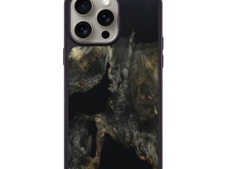 iPhone 15 Pro Max Wood+Resin Phone Case - Patsy (Pure Black, 667214) For Cheap