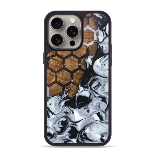 iPhone 15 Pro Max Wood+Resin Phone Case - Wren (Pattern, 668435) on Sale