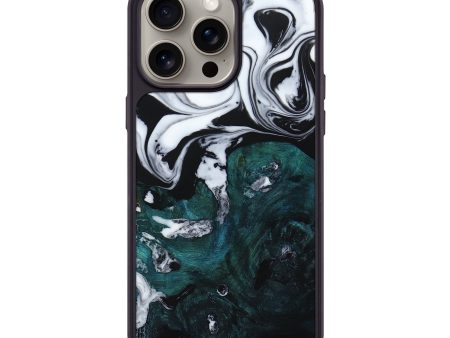 iPhone 15 Pro Max Wood+Resin Phone Case - Aiden (Black & White, 667253) on Sale