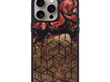 iPhone 15 Pro Max Wood+Resin Phone Case - Heath (Pattern, 666566) Online now