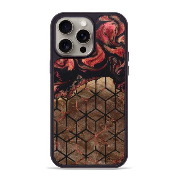 iPhone 15 Pro Max Wood+Resin Phone Case - Heath (Pattern, 666566) Online now