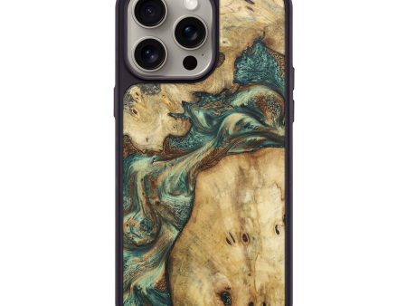 iPhone 15 Pro Max Wood+Resin Phone Case - Angie (Green, 666388) Online