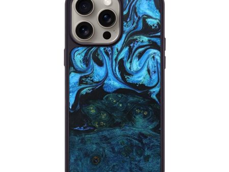 iPhone 15 Pro Max Wood+Resin Phone Case - Raegan (Blue, 668657) Fashion